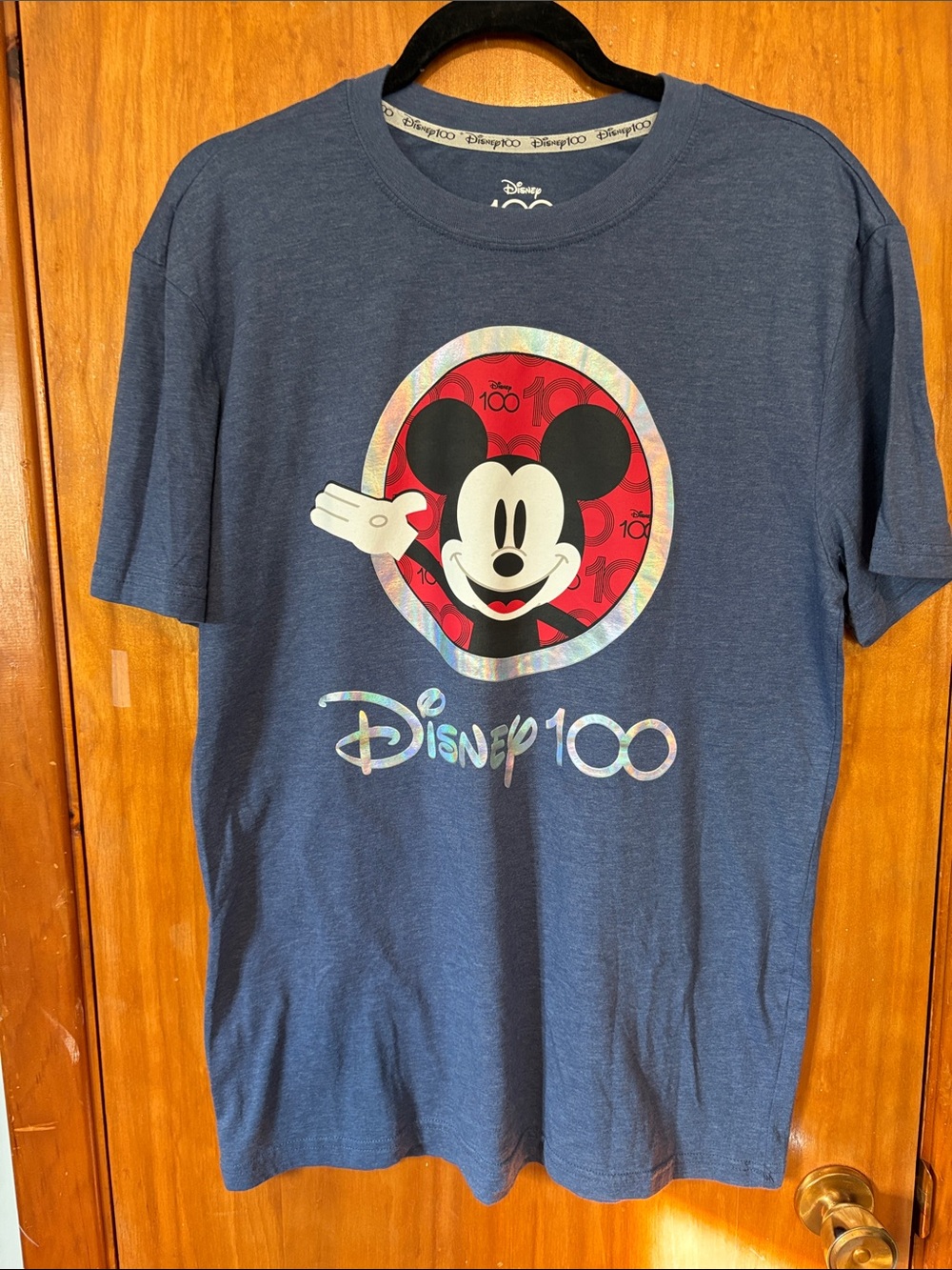 Disney Navy Blue Mickey 100 Anniversary Graphic Tee - Size M